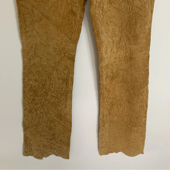 Danier Suede Textured Leather Retro Pants Boho Hippie 6 - Picture 7 of 15